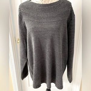NWOT Lane Bryant Steel Gray Acrylic Knit Sweater Beautiful & Warm Pullov…
